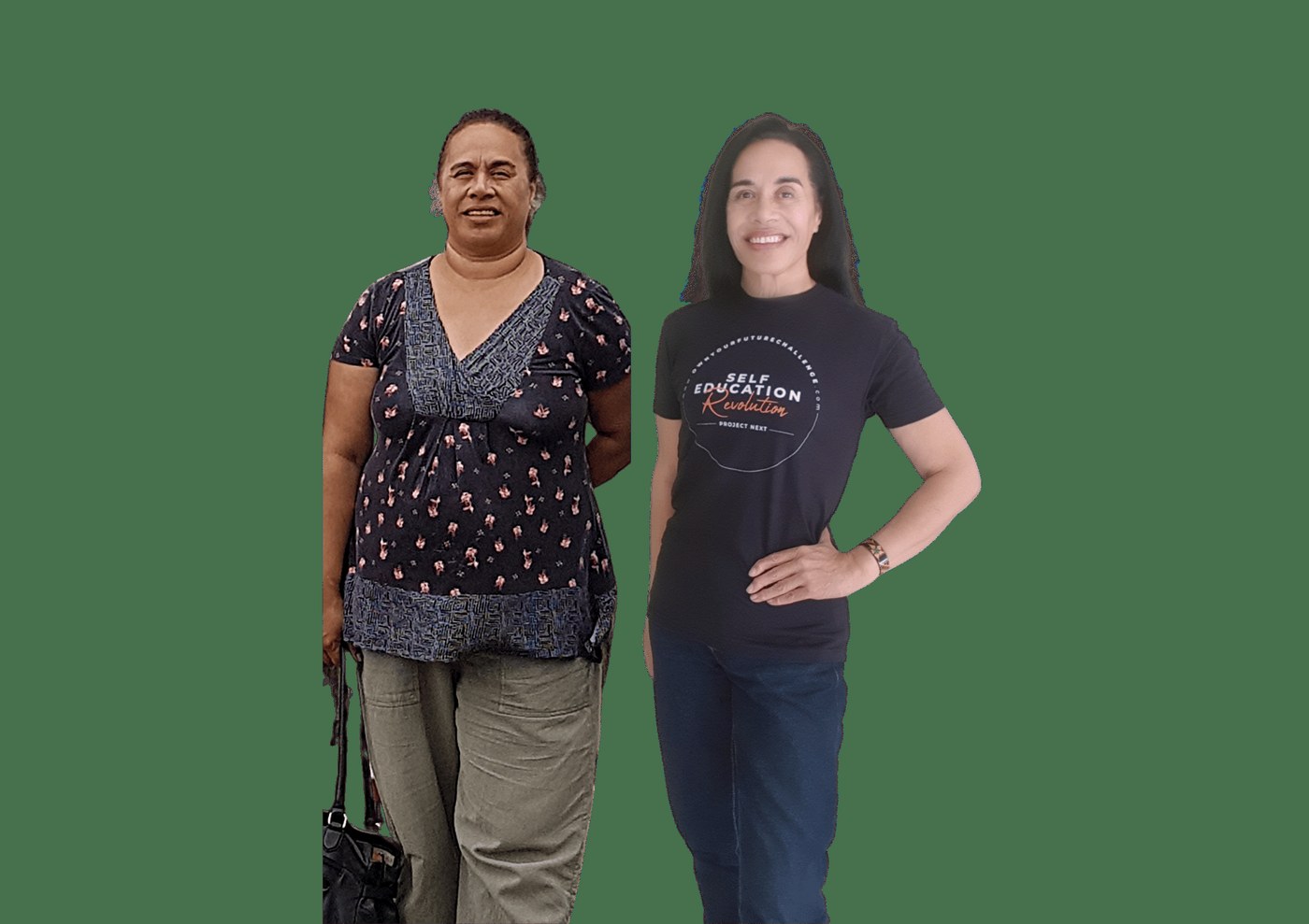 Bernadette Pereira before and after her weight loss journey with Eat Healthy Fight Diabetes